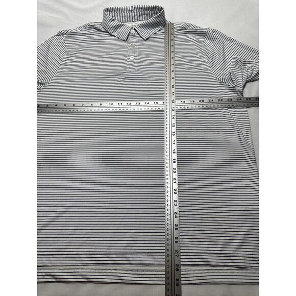 1764 Polo Golf Shirt Mens XL Striped Performance Stretch *READ *STAINS - Picture 7 of 10